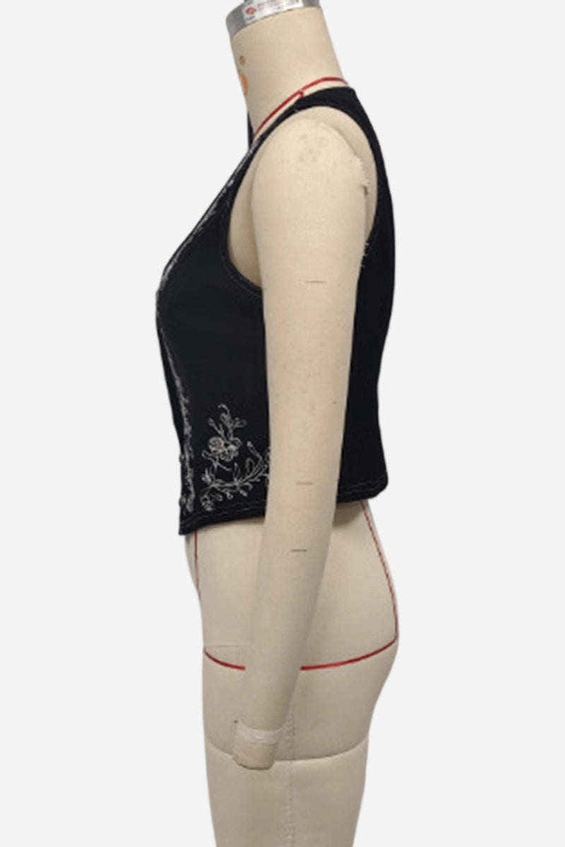 Print Button-Up Vest