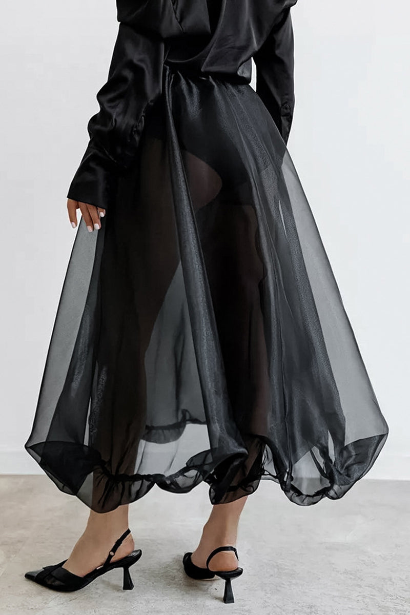 Elegant Flowing Midi Skirt