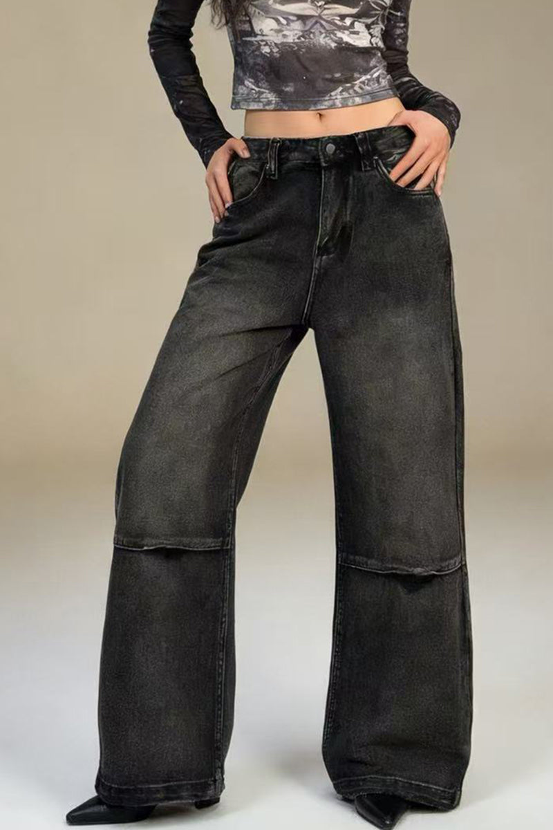 Washed Wide Leg Jeans