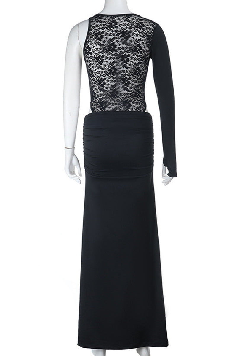 Elegant Lace Sleeve Skirt Set