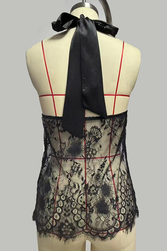 Elegant Lace High Neck Tank Top