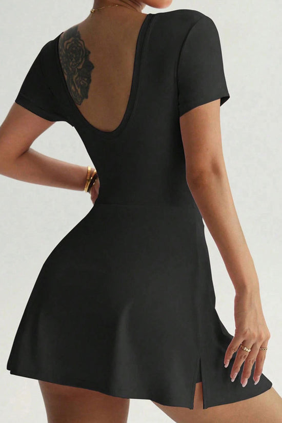 Sleek Tie-Waist Active Skort Dress