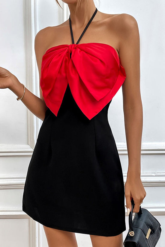 Bow Tie Halter Bodycon Dress