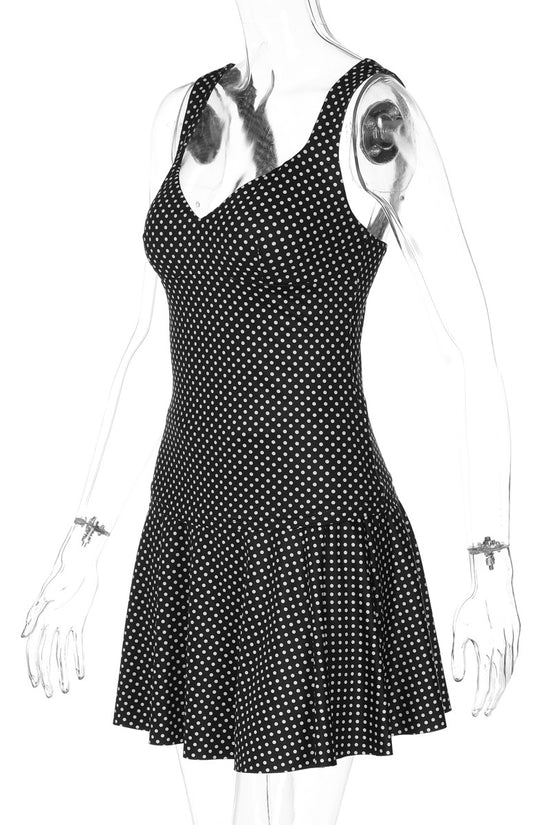 Polka Dot Sleeveless Skirt Set