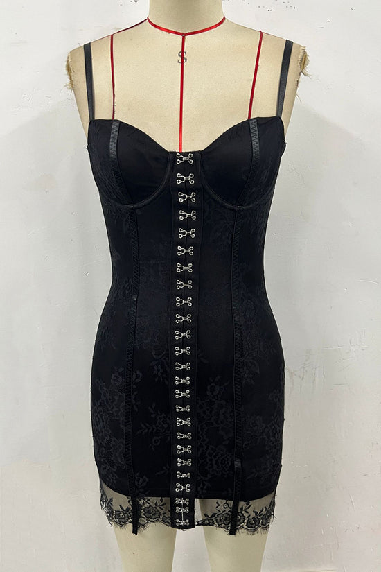 Strappy Lace Bodycon Evening Dress