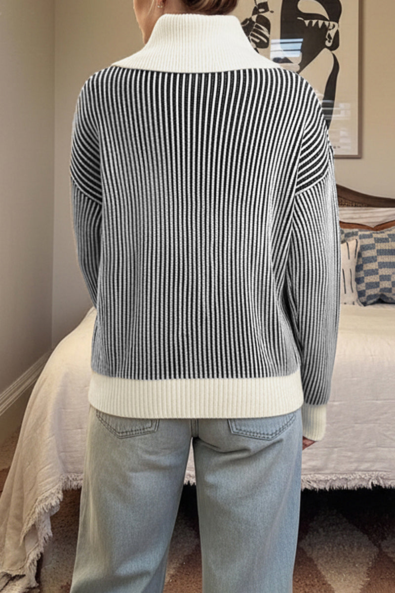Striped Collared Sweater