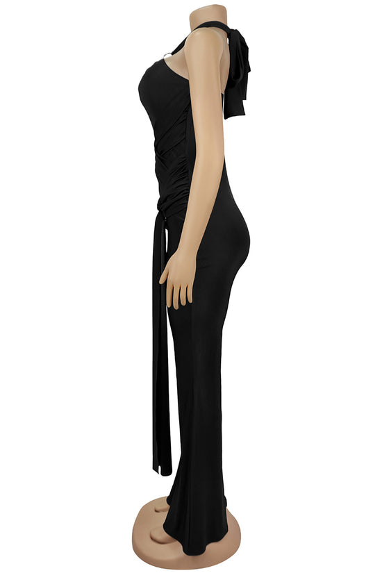 Halter Neck Cutout Bodycon Jumpsuit