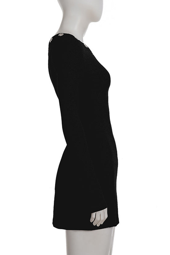 Grommet Detail One-Shoulder Casual Dress