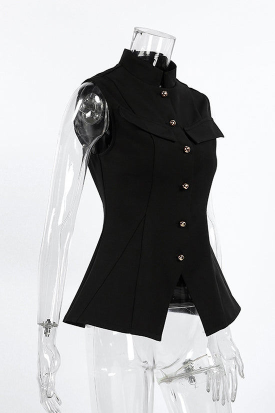 Sleek Button-Up Sleeveless Vest