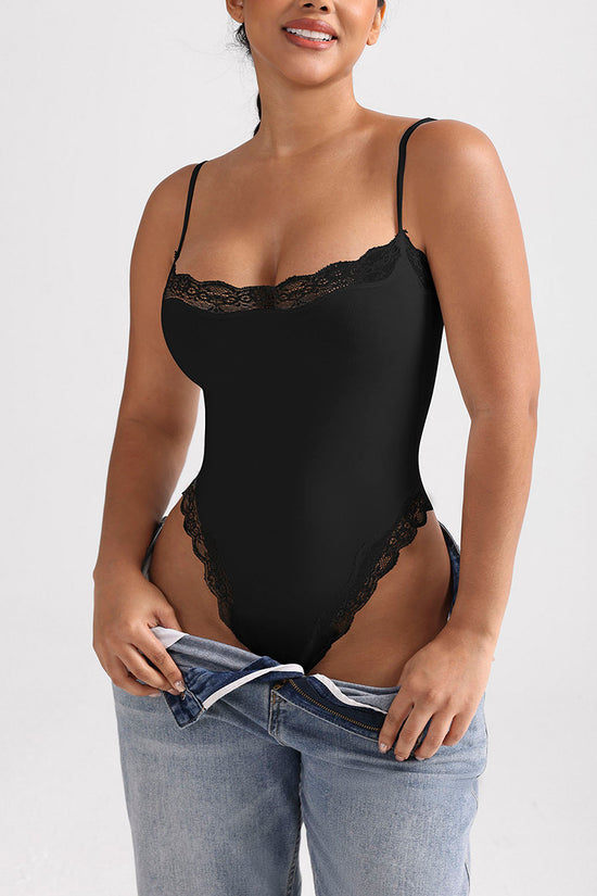 Elegant Lace-Trim Bodysuit