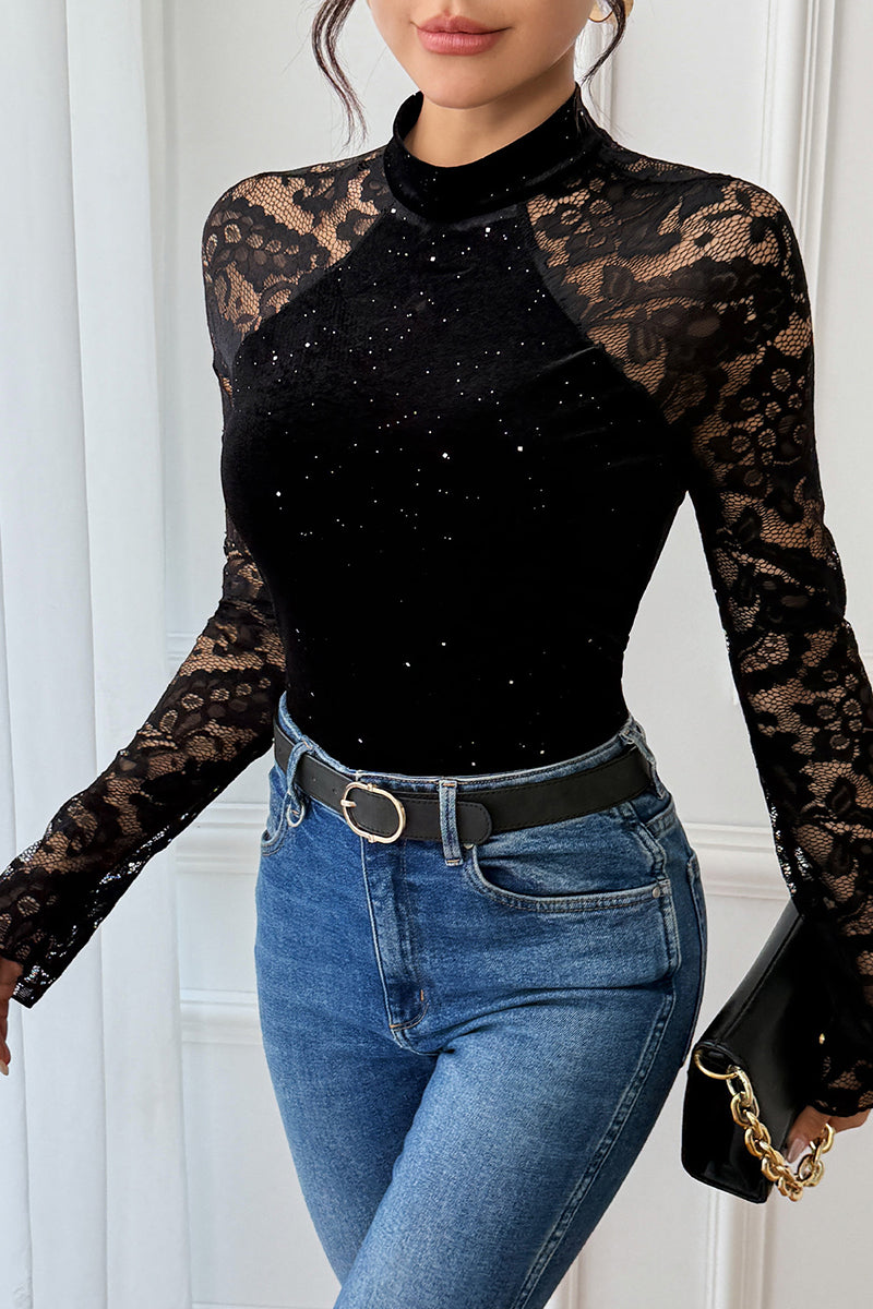 Elegant Lace Long Sleeve Bodysuit