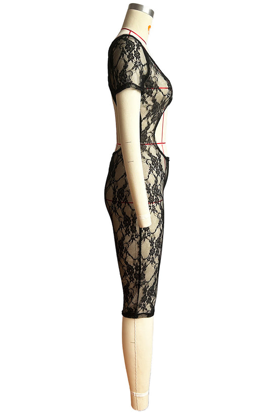 Elegant Cutout Lace Jumpsuit