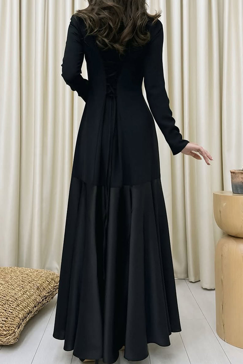 Elegant Long Sleeve Floor-Length Dress