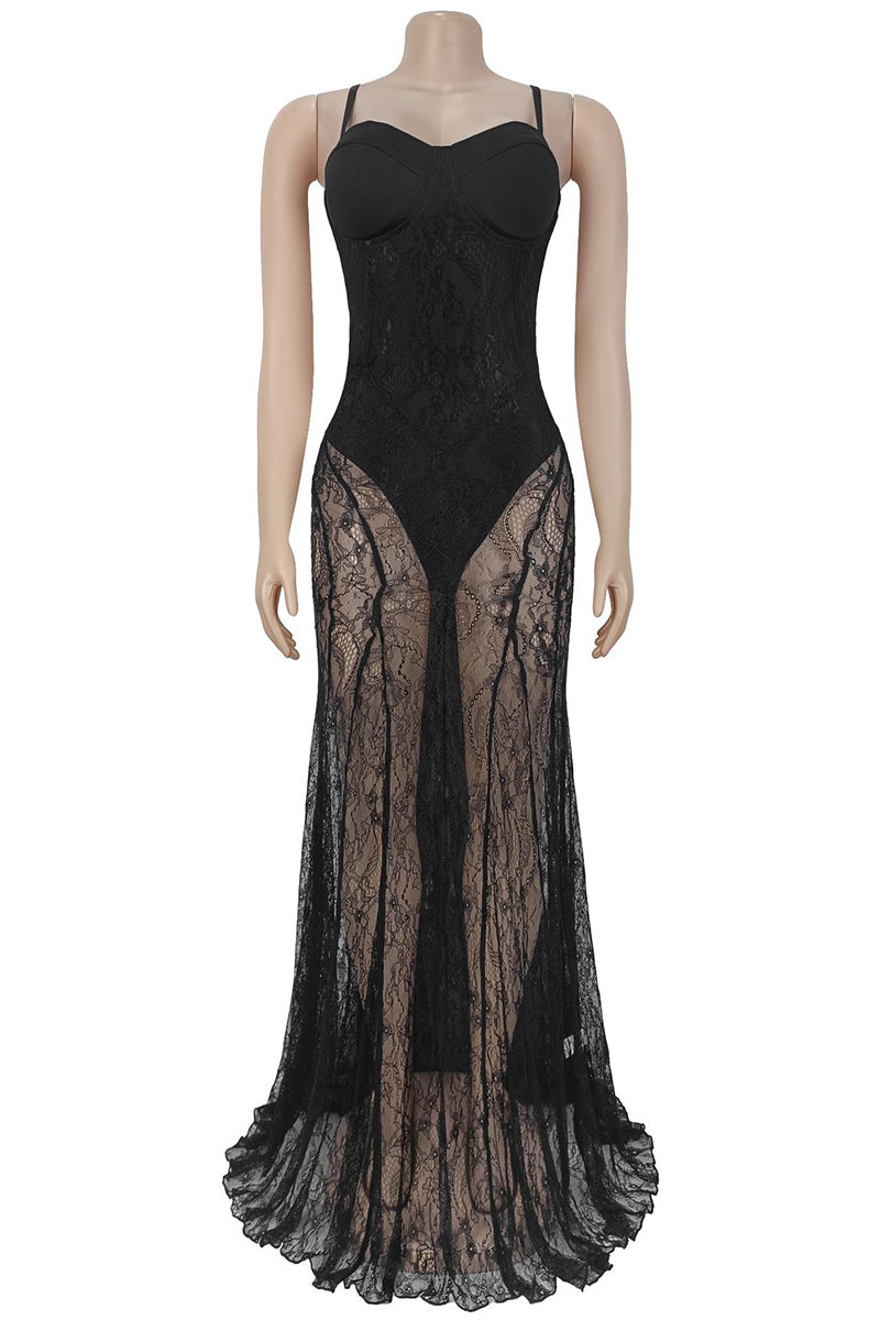 Elegance Sleeveless Sheer Bodycon Dress