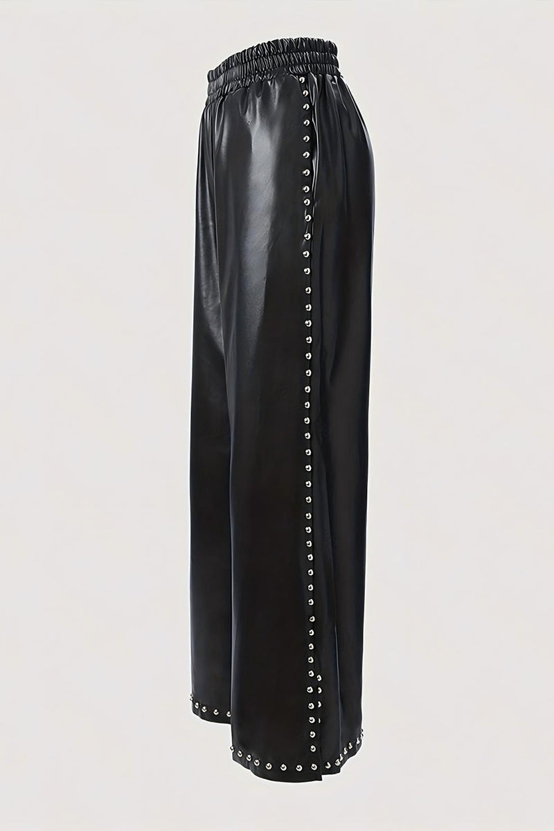 Utility Pocket Faux Leather Pants