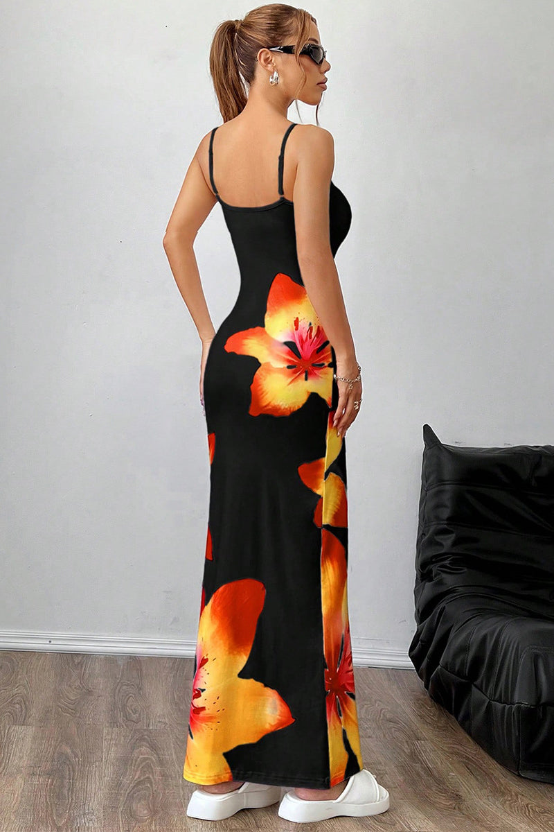 Floral Print Sleeveless Casual Dress