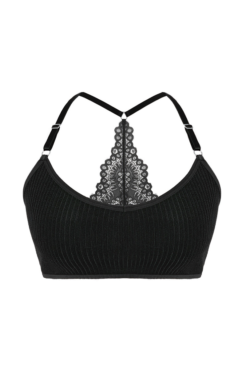 Lace Back Strappy Bralette