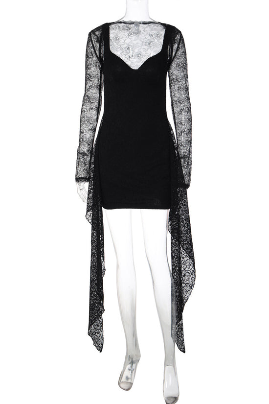 Elegant Lace Overlay Bodycon Dress