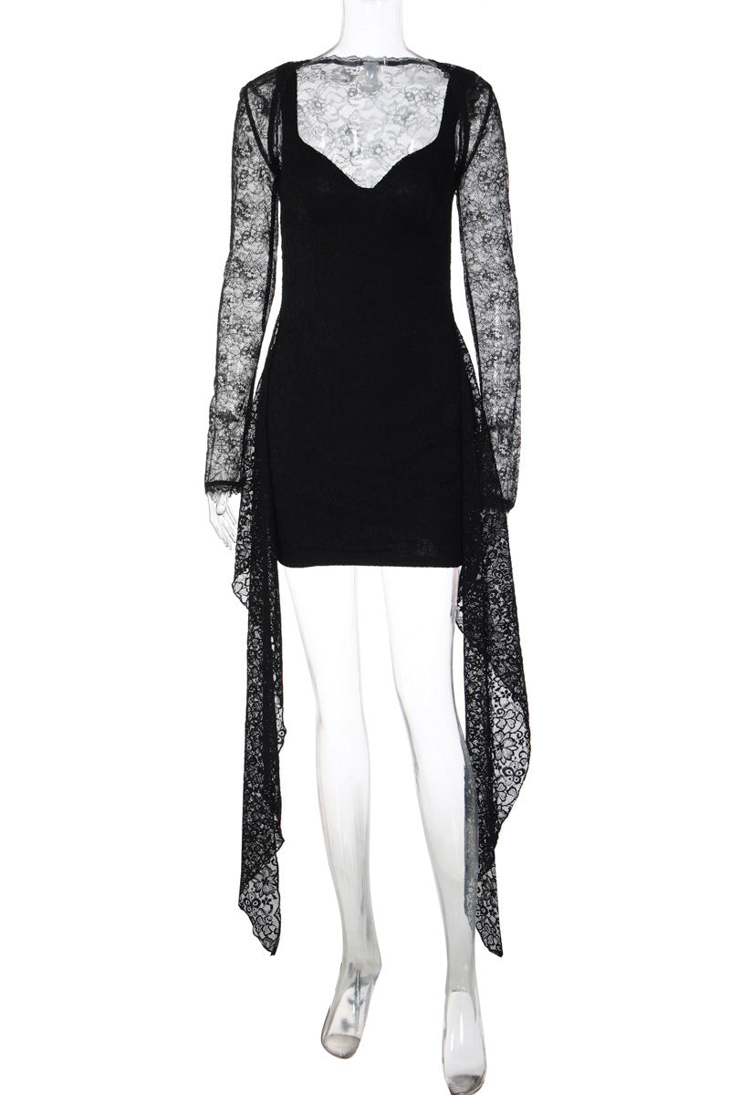Elegant Lace Overlay Bodycon Dress