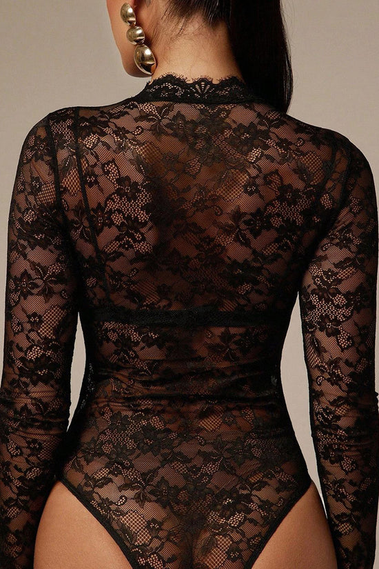 Elegant Lace Long Sleeve Bodysuit