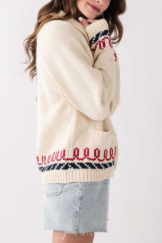 Whale Button-Front Cardigan