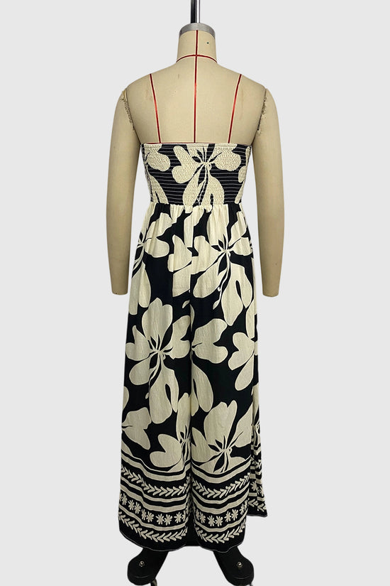 Strapless Floral Print Jumpsuit