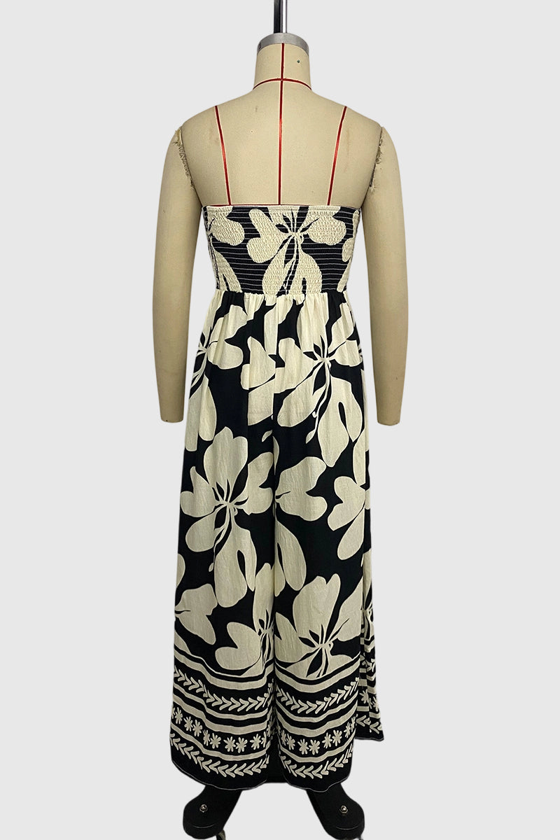 Strapless Floral Print Jumpsuit
