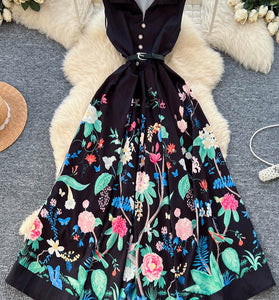 Floral Print Sleeveless Casual Dress