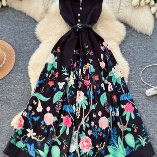 Floral Print Sleeveless Casual Dress