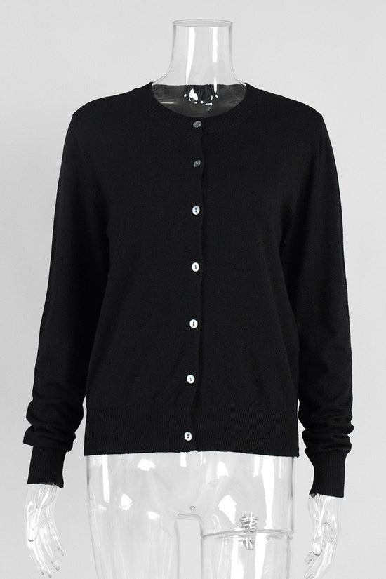 Classic Ribbed Button-Up Cardigan