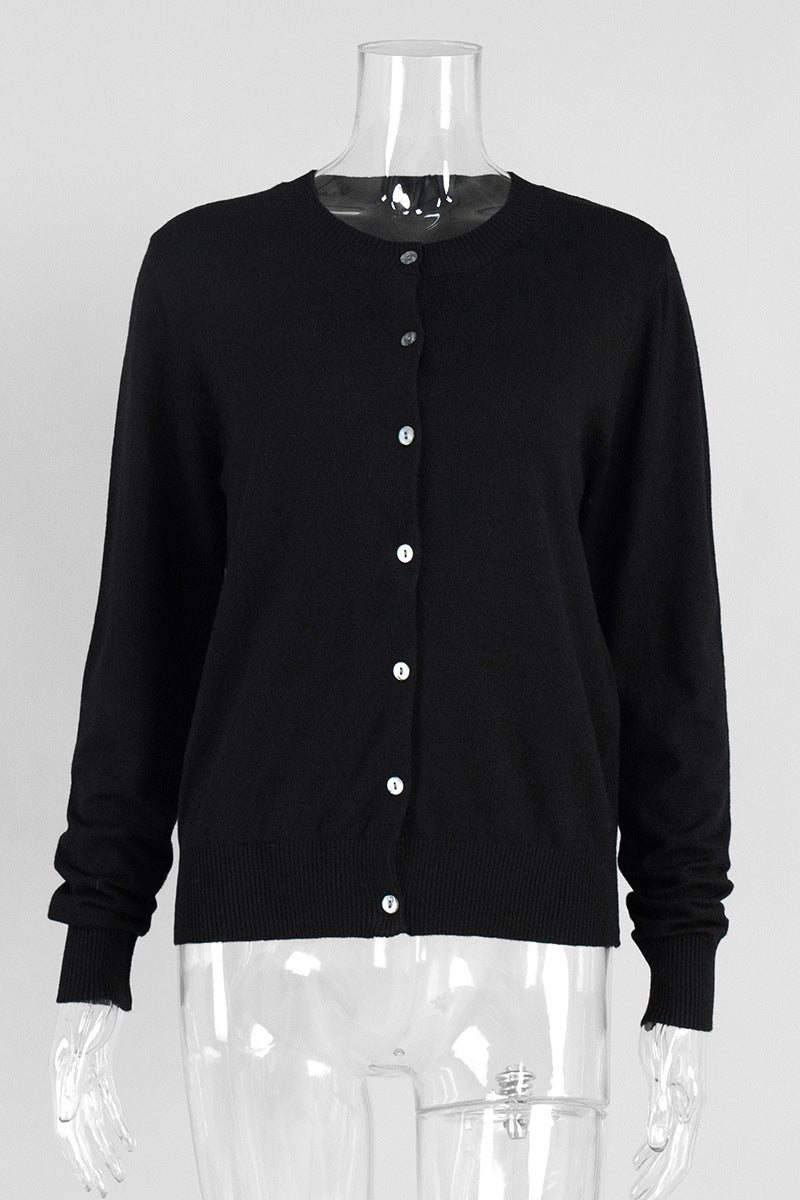 Classic Ribbed Button-Up Cardigan
