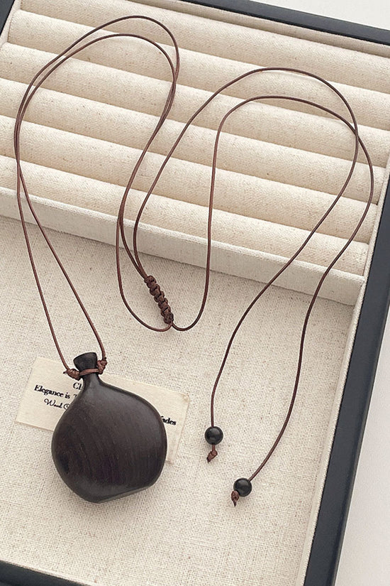Elegant Wooden Pendant Necklace