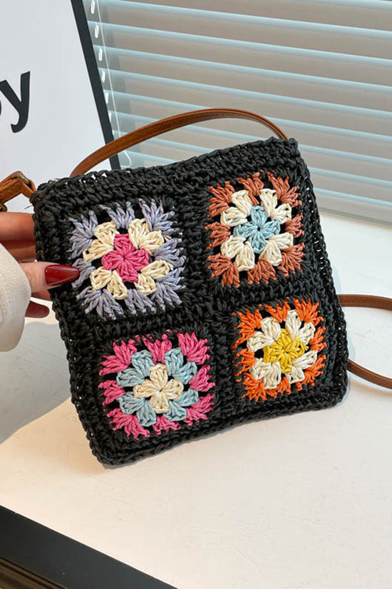 Crochet Square Pattern Shoulder Bag