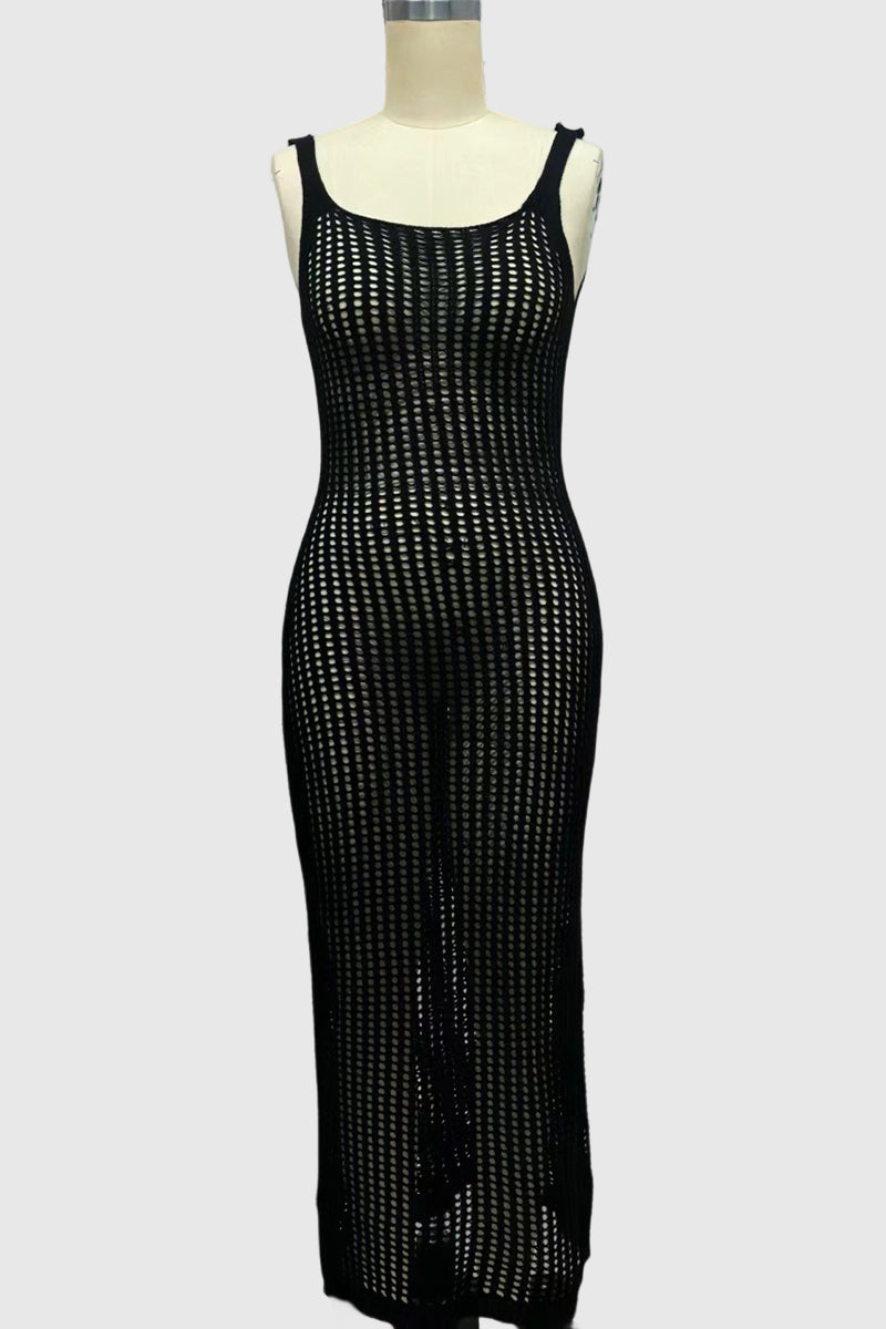 Sleeveless Casual Crochet Dress