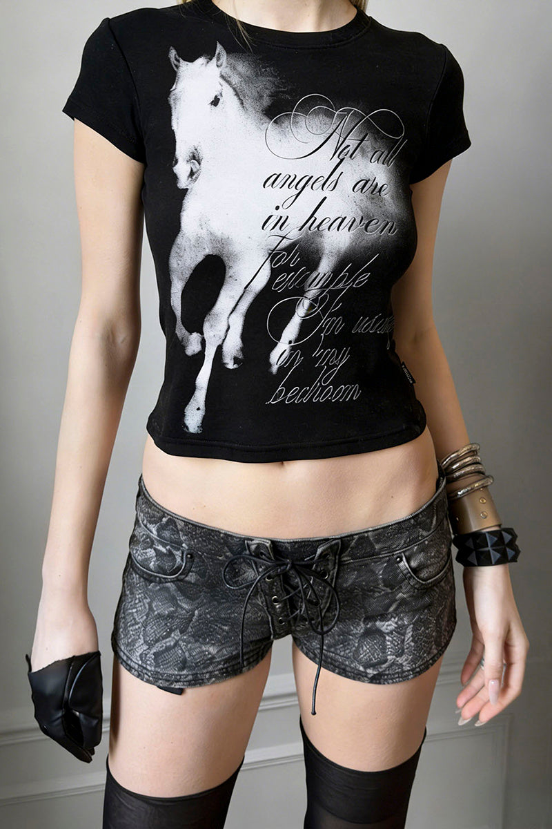 Graphic Script Horse T-Shirt