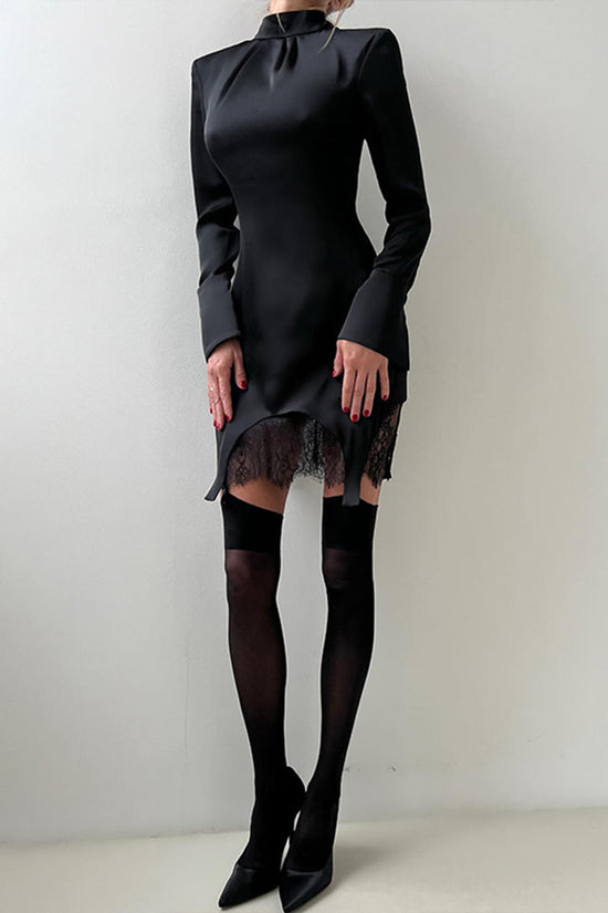 Elegant High Collar Bodycon Dress