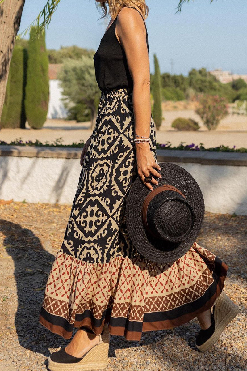 Geo Pattern Midi Skirt
