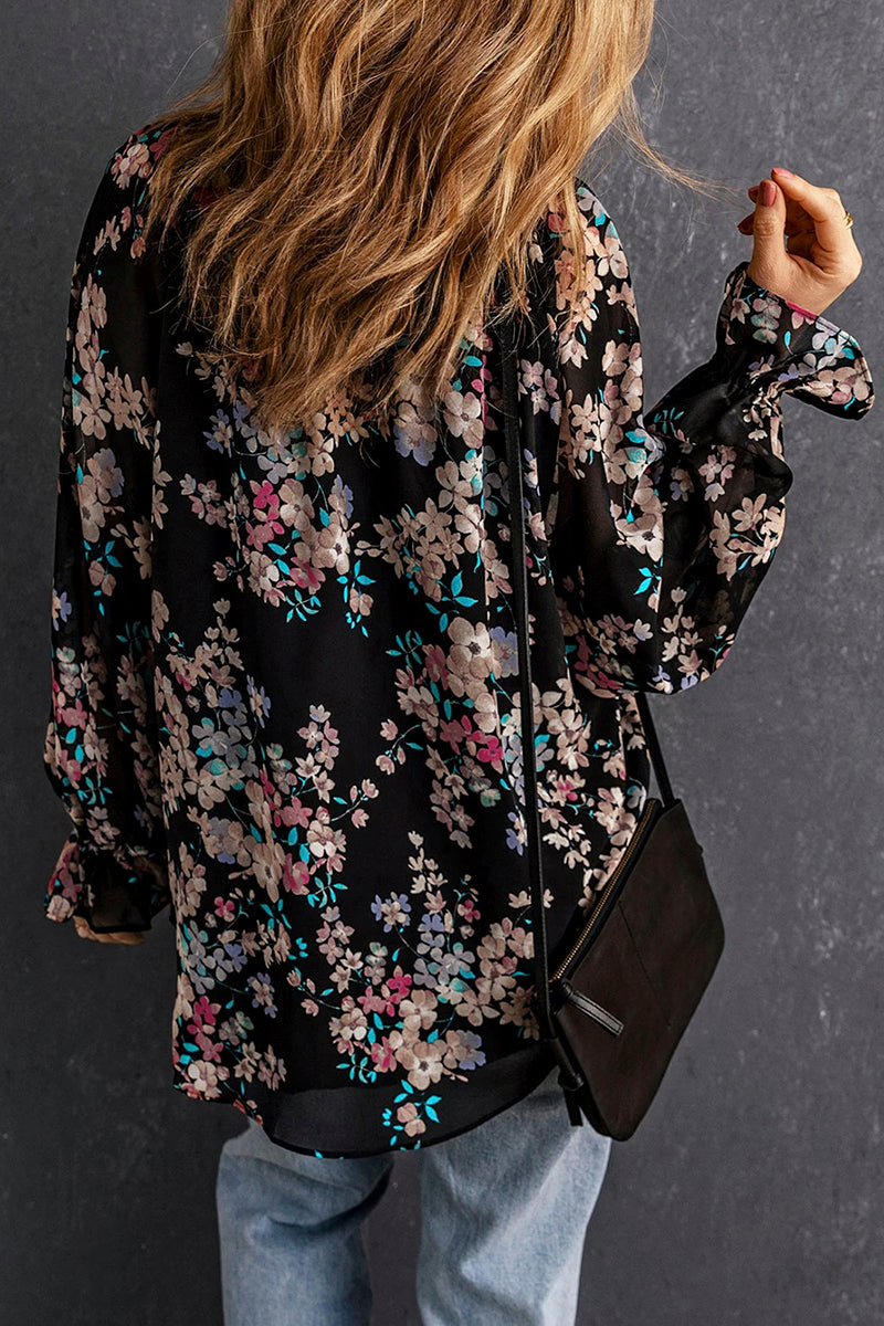 Floral Print Chiffon Blouse