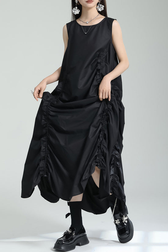 Sleeveless Draped Casual Maxi Dress