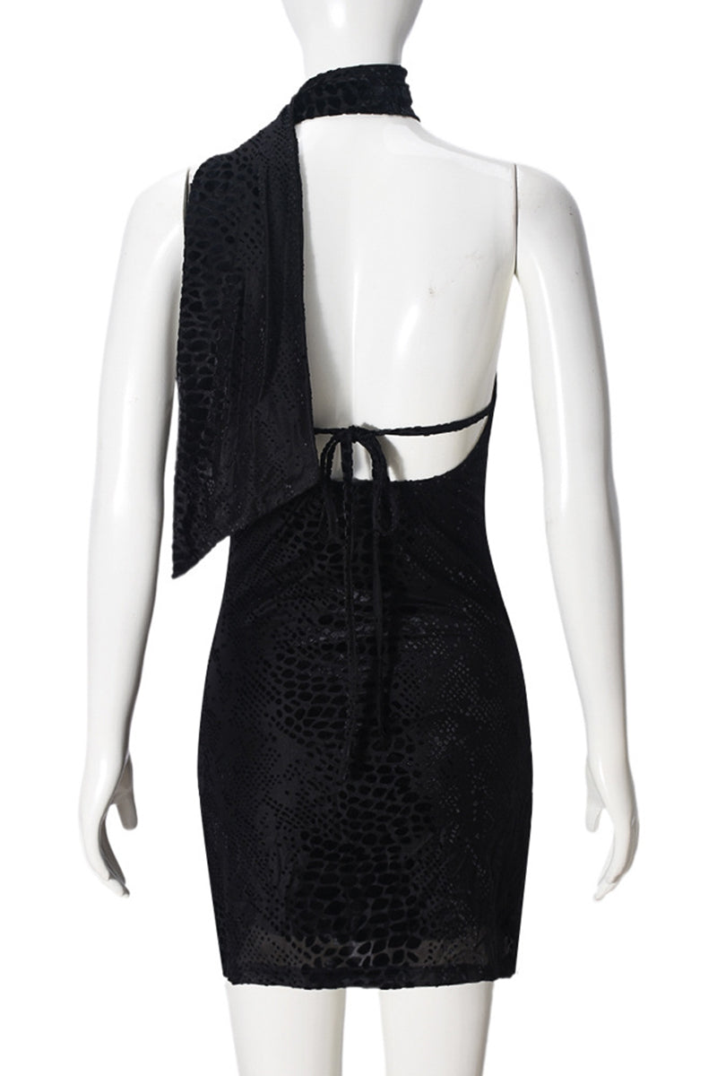 One-Shoulder Textured Bodycon Casual Dress