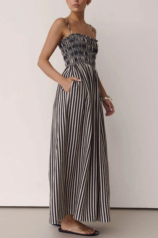 Striped Smocked Maxi Dress