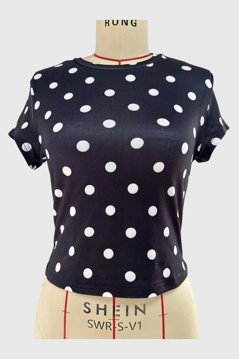 Polka Dot Short Sleeve T-Shirt