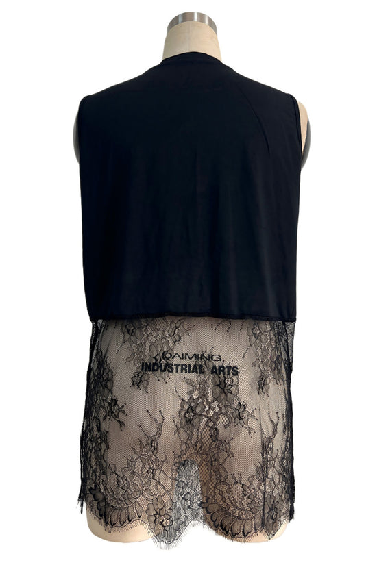 Sleeveless Lace Hem Tank Top