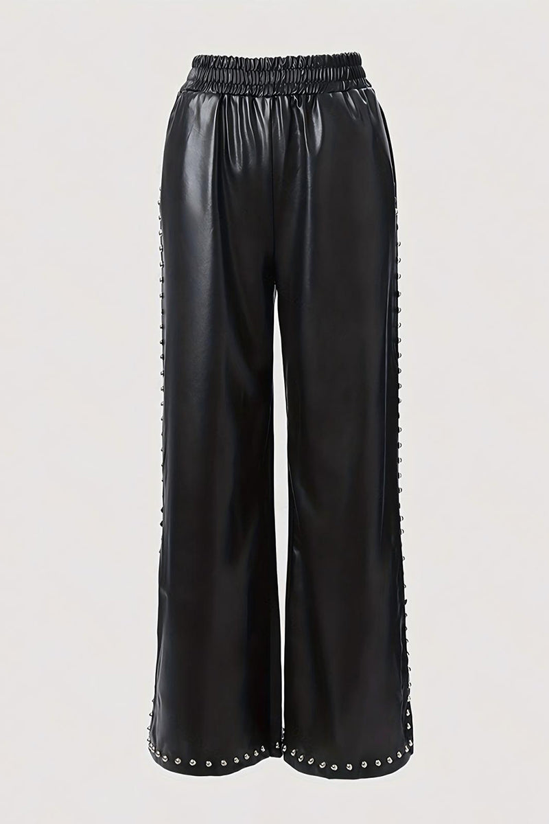 Utility Pocket Faux Leather Pants