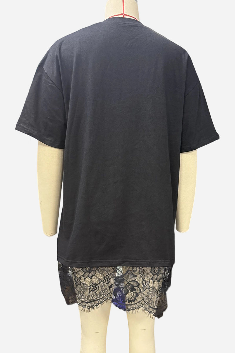 Lace Hem Casual Dress