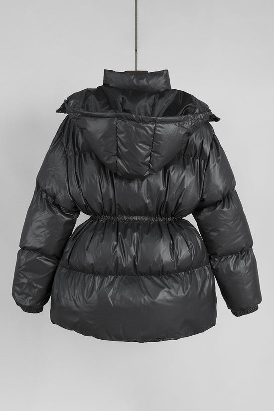 Sleek Belted Puffer Coat