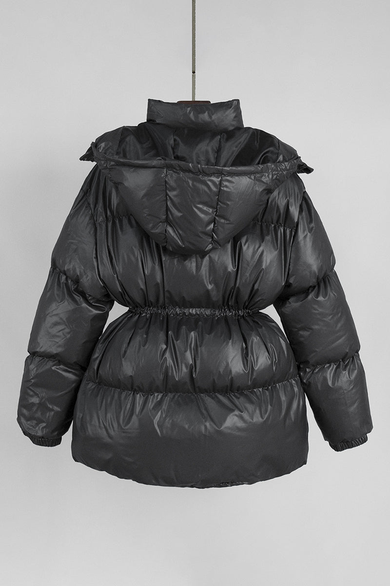 Sleek Belted Puffer Coat