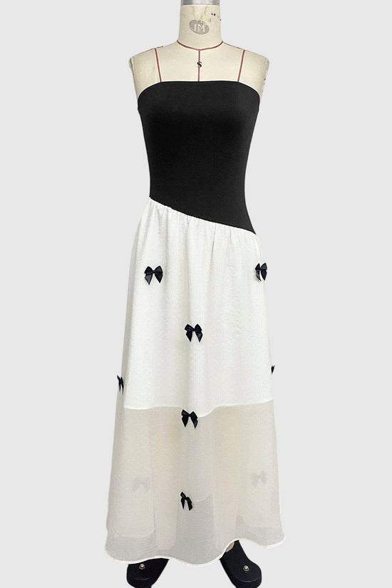 Strapless Bow Embellished Casual Dress