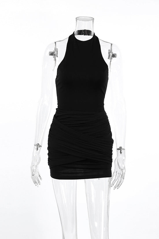 Sleeveless High-Neck Bodycon Dress