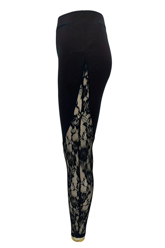 Lace Panel High-Waisted Leggings